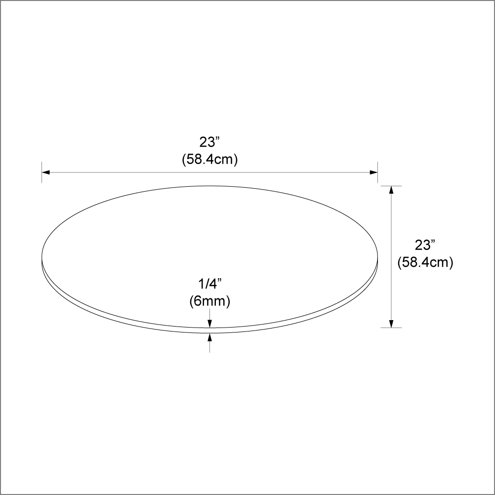 23 round glass table top