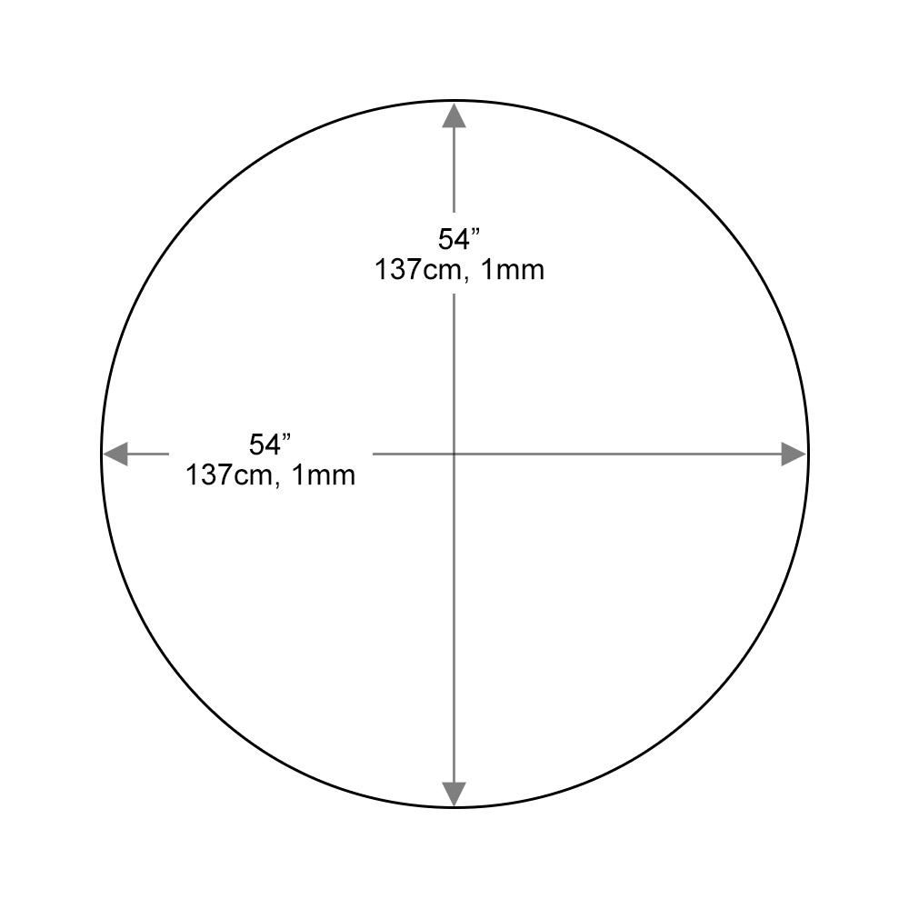 54 inch round tempered glass table top