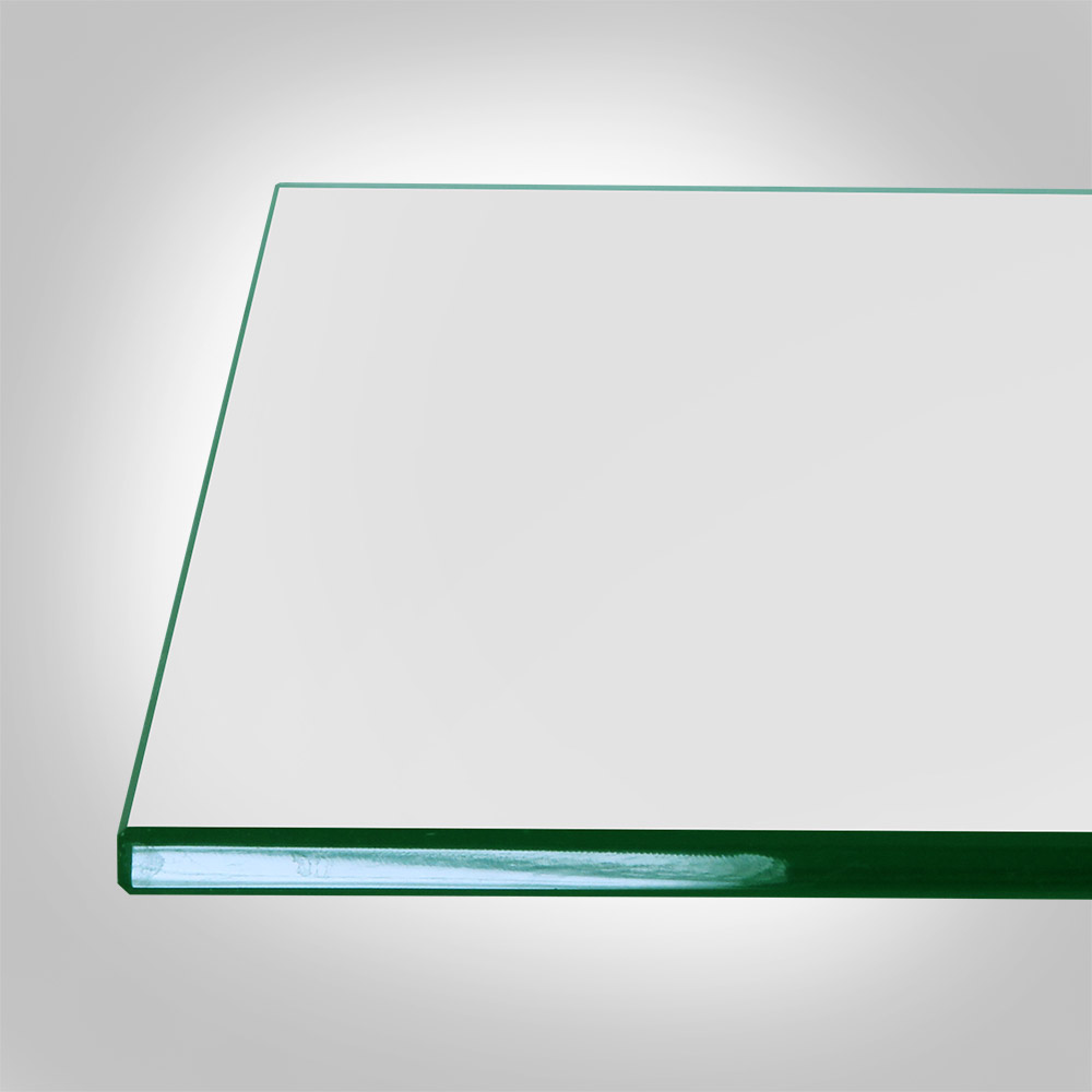 Flat Polish Edge with Touch Corners 16" x 30" Rectangle Glass Top 3/8" Thick 