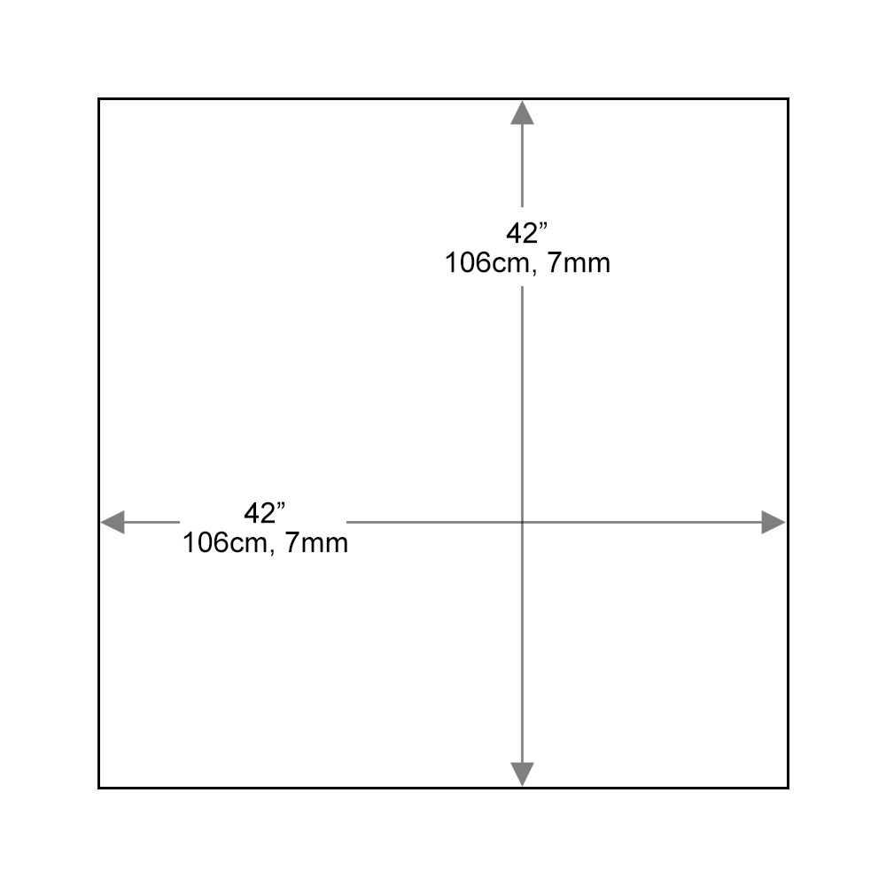 42 square glass table top